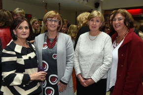 EE socials 19/11/2016.Ten Year Anniversary lunch at The Clarion Hotel on November 19th. The Emer Casey Foundation is a Cork based ovarian cancer charity which has worked to spread awareness of ovarian cancer as well as improving research and medical care for the past ten years.helen Taaffe, Bandon; Deirdre McGrath, Shanagarry; Roisin O'Regan, Bishopstown and Mary O'Doherty, Tipp Town at the lunch.Pic; Larry Cummins