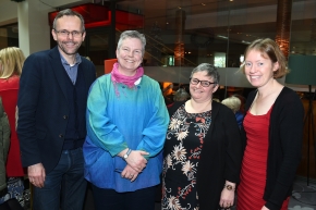 EE socials 19/11/2016.Ten Year Anniversary lunch at The Clarion Hotel on November 19th. The Emer Casey Foundation is a Cork based ovarian cancer charity which has worked to spread awareness of ovarian cancer as well as improving research and medical care for the past ten years.Michael O'Neill, Jude Coughlan, Ann Connell and Margaret O'Leary at the lunch.Pic; Larry Cummins